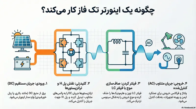راهنمای سیم‌کشی صحیح و ایمن اینورتر تک فاز